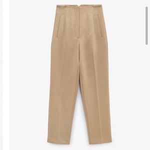 Zara Tan Pleated Pants